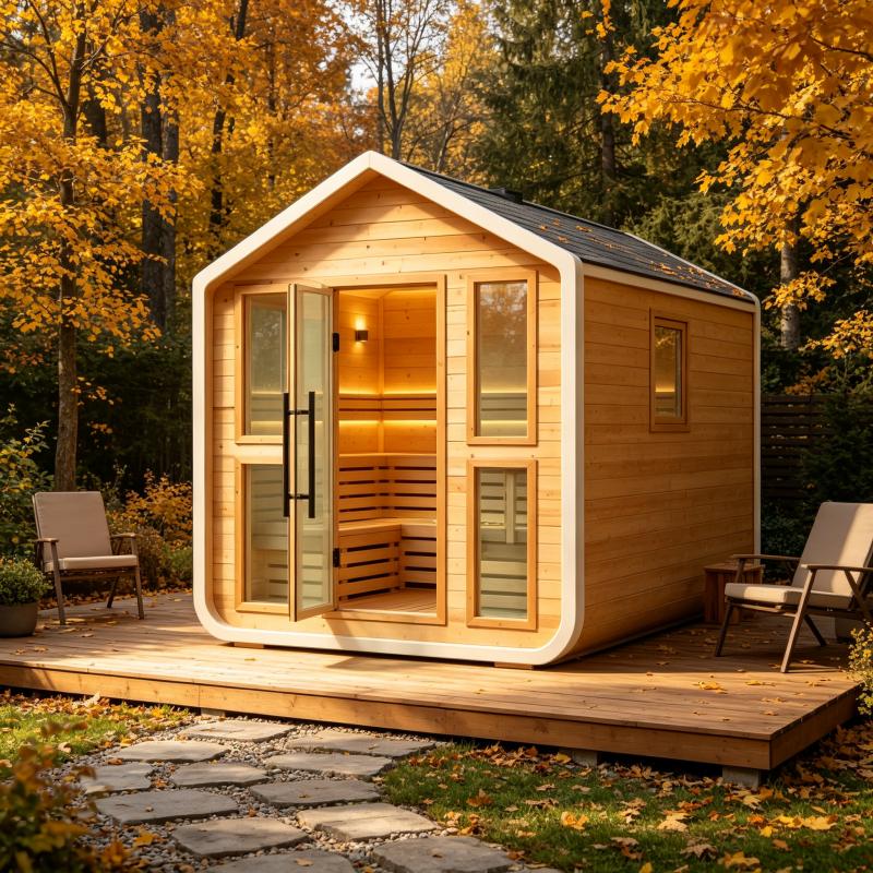 Spa Wellness Hotel - 高級カスタムメイドのサウナキャビン。無垢材を使用し、屋内・屋外で使用可能。ホテル、リゾート、ジム、スパ、ウェルネス施設に最適。