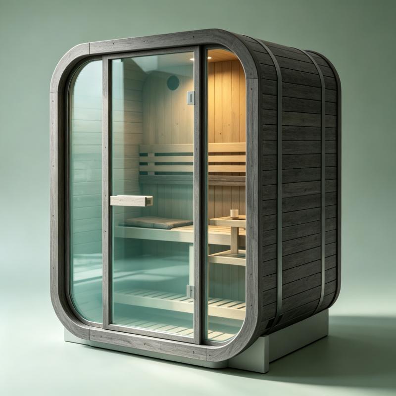 Spa Wellness Hotel - 大型カスタムサウナ室 無垢材キャビン ホテルリゾート フィットネスセンター スパ ウェルネス設備