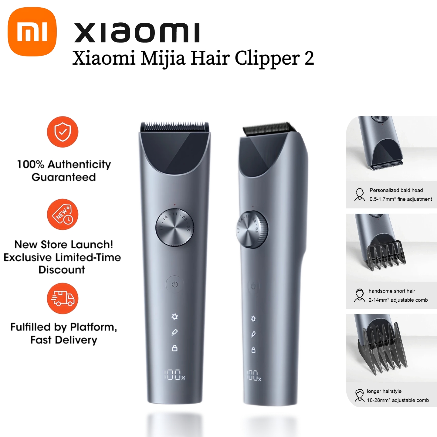 Epilator Wireless - Xiaomi ヘアクリッパー2 ワイヤレスヘアトリマー 男性用 電気シェーバー IPX7防水