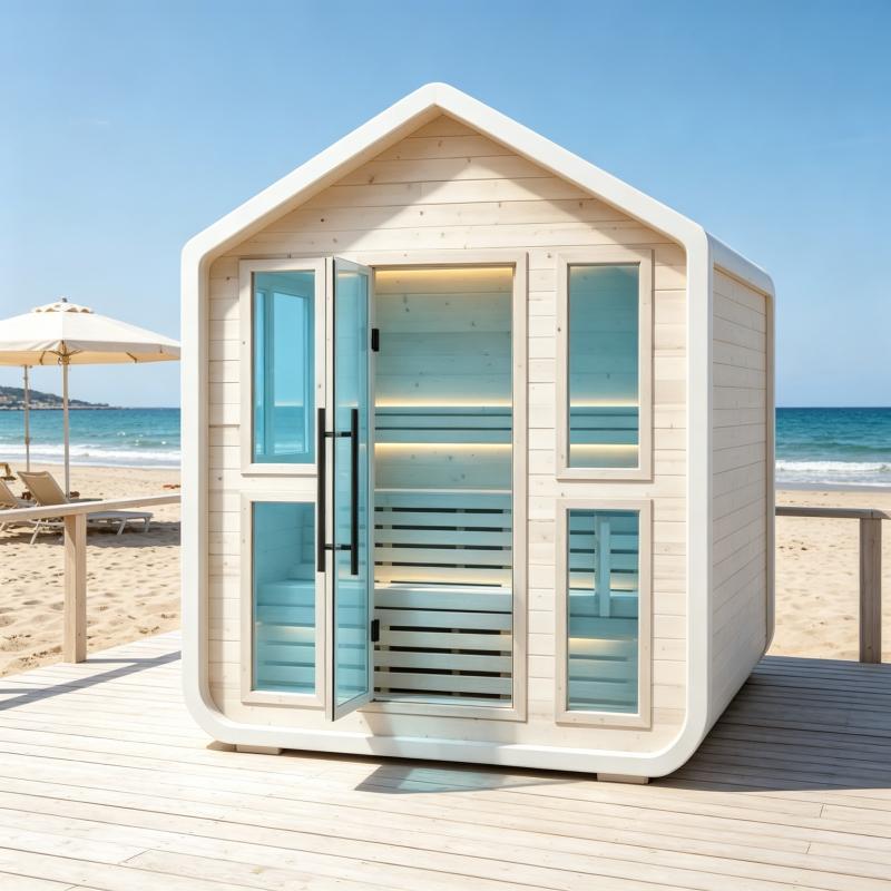 高級カスタムメイドのサウナキャビン。無垢材を使用し、屋内・屋 - Spa Wellness Hotel のレビューと価格
